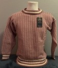 Ullvogna klassisk Islender ullgenser til dame og herre. Rund hals,  rosa/natur . lammeull, en litt tynnere genser thumbnail