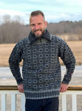 Nordlys Birka ullgenser høy hals zip til dame og herre gråmelert