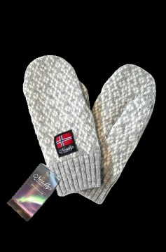 Nordlys Bris ull votter til dame og herre – grå og natur