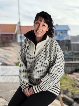 Nordlys klassisk Islender ullgenser til dame og herre -Villmarks krave - natur koksgrå