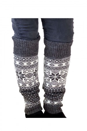 Nordlys Mønstret leggvarmer koks